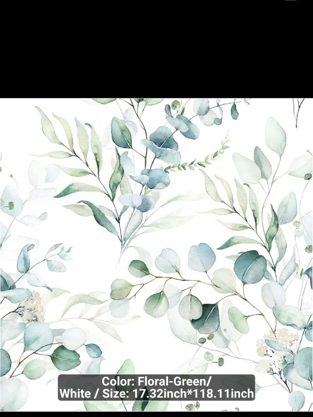 New Floral Green Botanical Self Adhesive Wallpaper 17.3x118.11 #1541-904